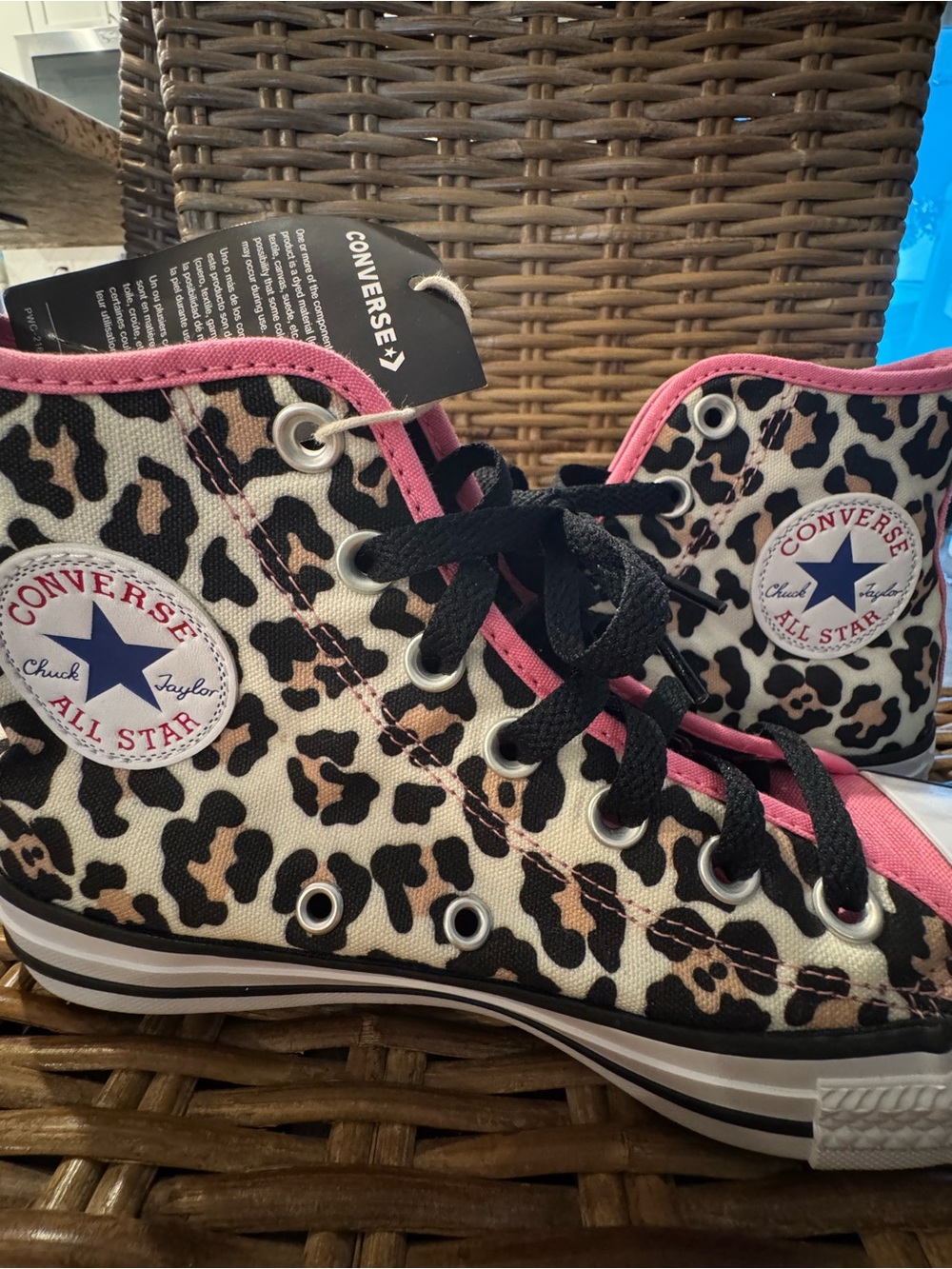 Converse Chuck Taylor All Star Leopard Print High Top - Pink Trim